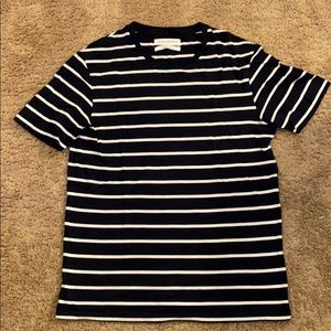 Zara ESSENTIALS striped t-shirt navy and white L